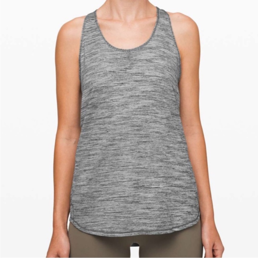 NWT Lululemon Essential Tank Space Dye Camo Seal Grey Deep Coal. Size 2.